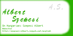 albert szepesi business card